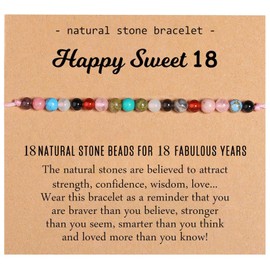 TEVOP 18th Birthday Gifts for Girls, Bead Bracelet 18th Birthday Bracelet Gifts for Teenage Girls, Special Gifts for 18 Year Old Girls