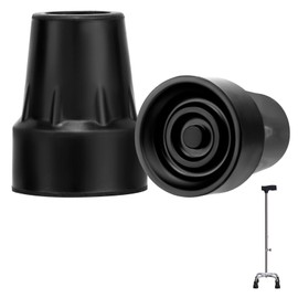 2 Pack Crutch Tips 3/4 Inch Non Slip Walking Cane Tip Heavy Duty Cane Tips Replacement for Canes Crutch Hiking Sticks and Walkers