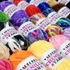 Velvet Chenille Yarn for Crocheting,Bright Rainbow Fluffy Velvet Plush Thick