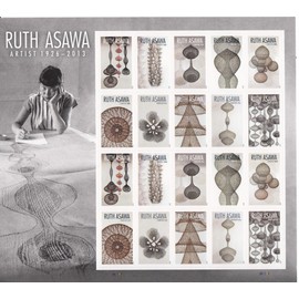 Ruth Asawa U.S. Forever Stamp Pane of 20 Stamps (5 panes)