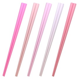 HAYATE Brand Chopsticks, Set of 5 Pairs, Various C, Dishwasher Safe, Octagonal Chopsticks, Pink, 5 Pairs Pinky
