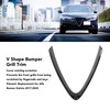 Bumper Grill Trim V Shape Frame Decoration Bright Black Replacement