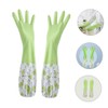 KOMBIUDA 1 Pair Long Cuff Reusable Dish Washing Gloves with