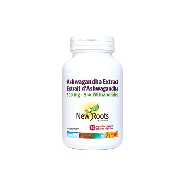 New Roots Herbal Ashwagandha Extract 500mg - 5% Withanolides, 30