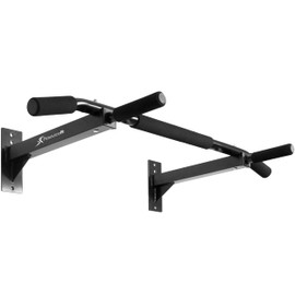ProsourceFit Wall-Mounted Pull-Up / Chin-Up Bar, Heavy Duty 300 lb. Capacity, Black