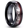 VAKKI 8mm Black Tungsten Ring for Men Women Celtic Spiral Pattern and Red Guitar String Inlay Wedding Bands Comfort Fit Size Z