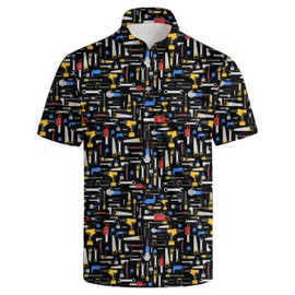 MSCPZH Mechanic Golf Shirts for Men Mechanic Work Golf Polo Mechanic Dad Shirt Funny Mechanic Shirt Polo Shirt