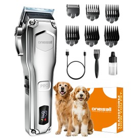 oneisall Dog Clippers for Grooming Thick Hair,Low Noise Dogs Grooming Kit with Stainless Steel Blade,Dog Shaver for Thick/Matted/Knotted/Fine/Wave/Curly Hair,PC18