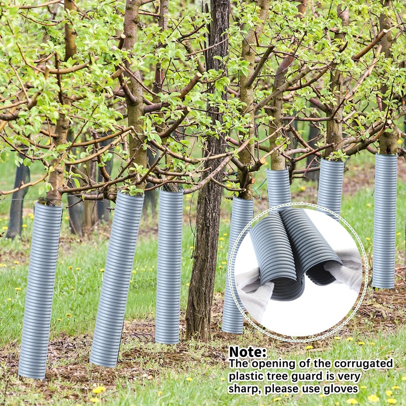 Nuenen 12 Pcs Corrugated Tree Guards, Long 15.75 Inch Diameter