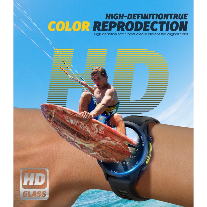 Orzero (5+3) Compatible for Garmin Forerunner 970/570 47mm, 5 Pack