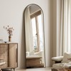 Koonmi Arched Full Length Mirror, 65"x24" Arched Black Floor Mirror,