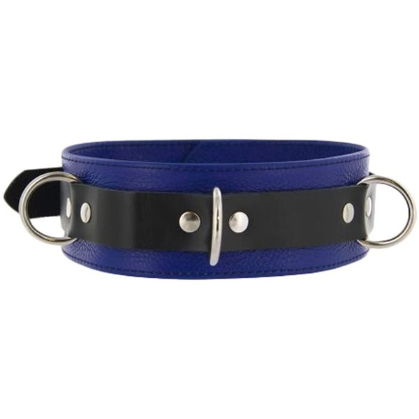 Strict Leather Deluxe Locking Collar, Blue and Black