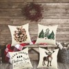 Ogiselestyle Merry Christmas Tree Pine Cones Reindeer Throw Pillow Cover,