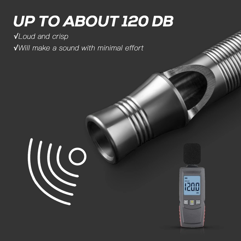 TISUR Titanium Emergency Whistle,EDC Safety Whistles Necklace Loud up to