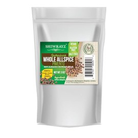 SHIWRAYZ Jamaican Allspice Whole 3 oz, Jamaican Pimento Berries, 100% Natural, Freshly Packed, Non-GMO, Gluten Free, No Preservatives