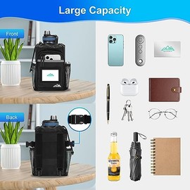 supregear supregear Crutch Accessories Bag, Water-Resistant Storage Pouch with Cup Holder and Multiple Pockets, Large Capacity Organizer for Underarm Crutches, Black