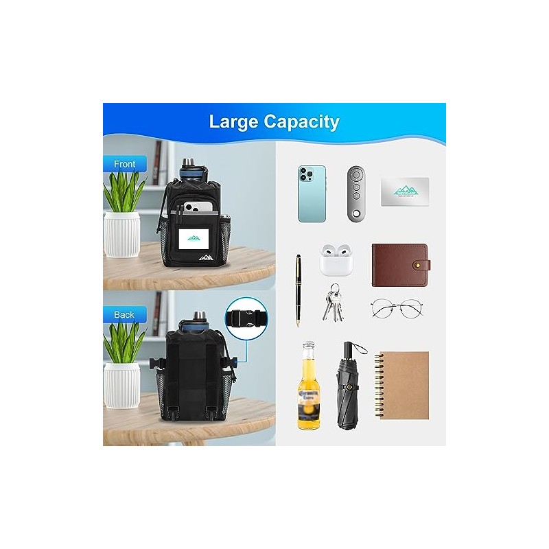 supregear supregear Crutch Accessories Bag, Water-Resistant Storage Pouch with Cup