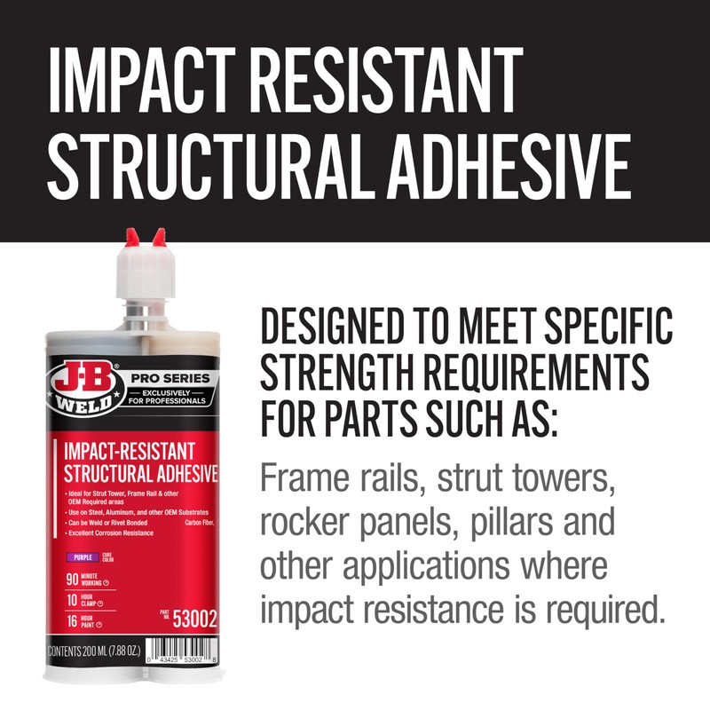 J-B Weld Impact-Resistant Structural Adhesive - 200ml - 2 Mixers