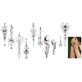 BeyondTattoos 5 Sheets Lotus Flower Tattoos Arrow Tattoos Moon Tattoos Fake Tattoos Lotus Moon 5