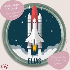 Lunchpot Kinder Müslibecher to go Joghurtbecher für Mepal Ellipse - Einschulung Geschenk Weltraum mit Name Geschenk Schulkind Rakete Geschenke Kita Start Weltall I Spaceshuttle I Schulbeginn I