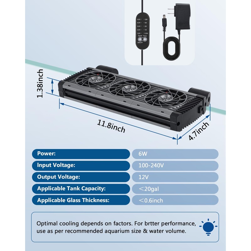 BAOSHISHAN Aquarium Chiller Fan, Powerful Fish Tank Cooling Fans with