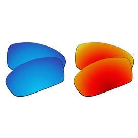 EZReplace Lenses Replacement for Oakley Monster Pup Sunglasses (Polarized Lenses) - Fits Oakley Monster Pup Frame (Ice Blue+Fire Red)