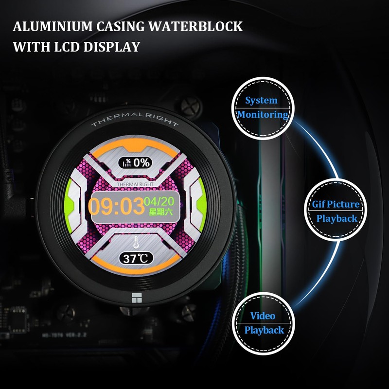 Thermalrlght CORE Vision 360 Black ARGB CPU Water Cooler,3 PWM