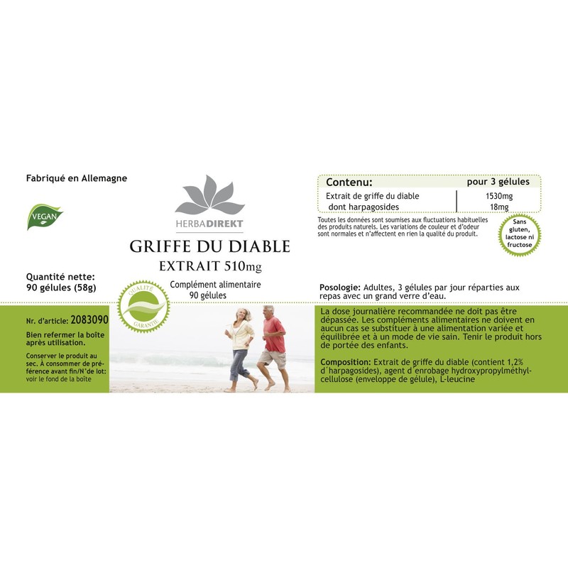 Devil's Claw Extract, 510 mg, Vegan, High Dose, 90 Capsules,