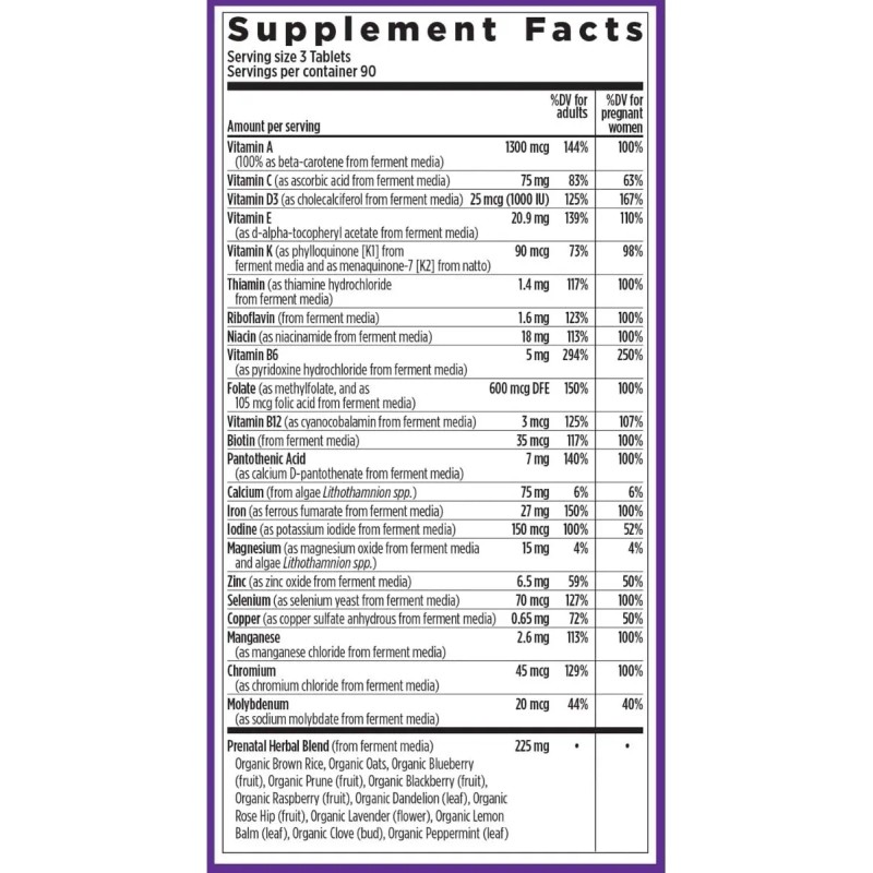 Multivitaminico Prenatal Perfecto New Chapter 270 Tabletas Sabor Sin Sabor