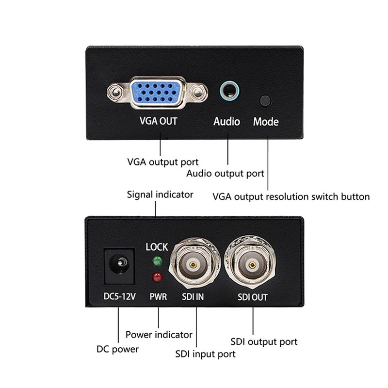SDI to VGA Sound Converter Support 1080P SD HD 3G