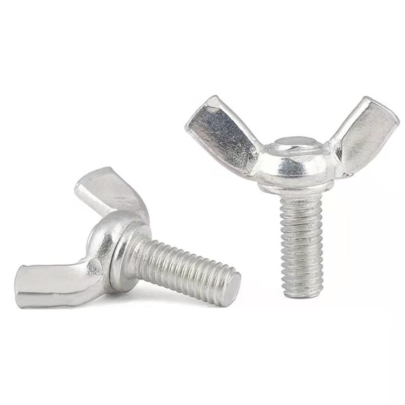 10 Pcs M8 Carbon Steel Zinc Plating Wing Butterfly Screws