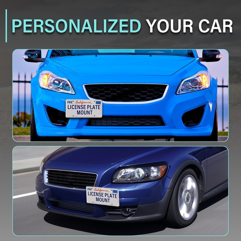 No Drill Front Bumper License Plate Mount Compatible with Volvo
