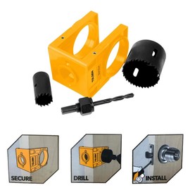 Tolsen Door Lock Installation Kit - Adjustable Wooden Door Lock Fitting Tool Set for Installing Deadbolts and Locksets