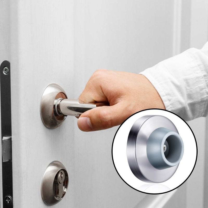 Pangda Concave Wall Door Bumper Stop Silver Stainless Steel Wall
