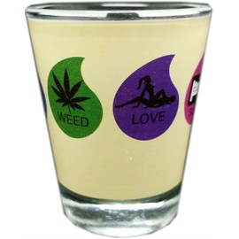 Funny Shot Glass"Weed.Eat.Weed.Love.Sleep.Repeat" full wrap around printing