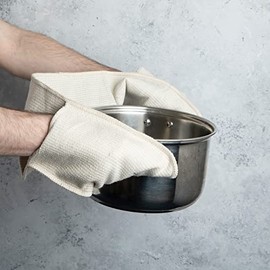 Double Oven Cotton Gloves Everyday Use Mitt Natural 18x91x1 cm