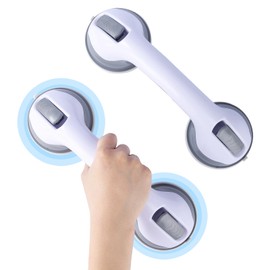 Grab Bars for Bathtubs and Showers 2 Pack, 12 Inch Shower Grab Bars for Seniors, Shower Handle for Elderly, Pregnant Woman Bathroom Safety Grip, No Drilling and Installation