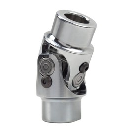 RABROPAR 3/4" Smooth Round x 3/4" Smooth Round Steering U Joint, 3/4" Round to 3/4" Round Chrome Steering Shaft Universal Coupling, 35° Working Angle, 3-3/4" Total Length