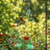 Hand Blown Glass Hummingbird Feeder–Unique Hummingbird Feeders for Outdoors Hanging