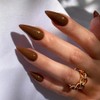 Uñas Postizas De Color Marrón Claro Con Forma De Almendra,