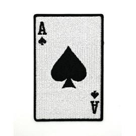 3.5" Ace of Spades Patch - Embroidered Poker Retro Card Las Vegas Applique Appliques Iron On Sew On Patches for Holes, Clothing, Jeans, Hat, Backpacks, Clothes - Las Vegas Retro Iron On Patch