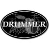 Oval Drummer Sticker (Drums Band Decal Music Musician Vinyl Decal)