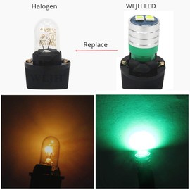 WLJH 194 Led Bulb PC195 PC194 PC168 Car Dashboard Instrument Panel Bulbs 168 2825 T10 Led Twist Socket Locks Dash Lights Gauge Cluster Led Super Bright (Green,Pack of 6)