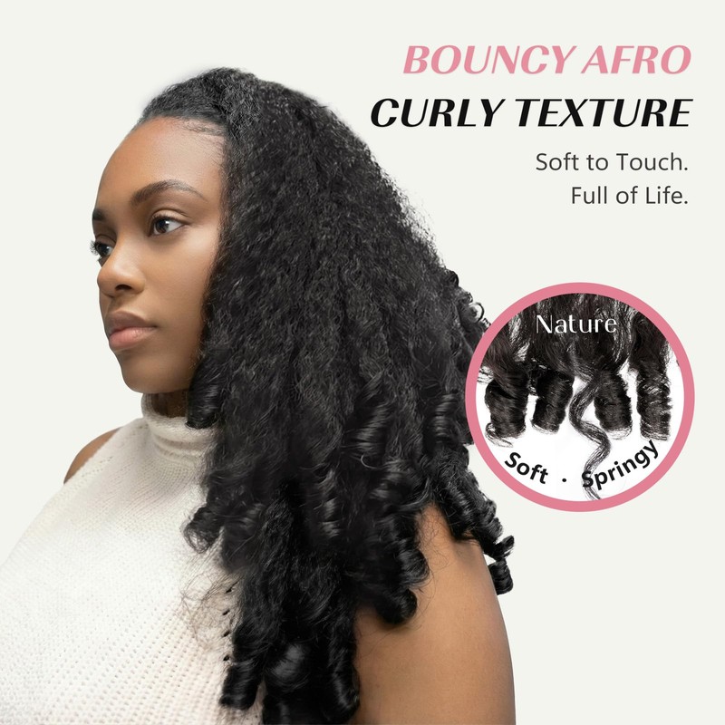 Afro Curly Synthetic Kinky Curly Wig Half Wig #2 24"