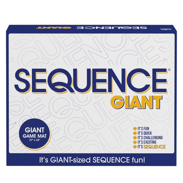 Jax Giant (aka Jumbo) SEQUENCE Game - Box Edition with Cushioned Mat, Cards and Chips, Package Colors May Vary , Blue