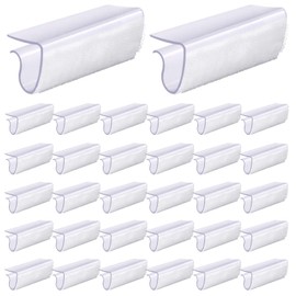 Glarks 30 Pack Rectangular Shape Plastic Table Cover Clips Tablecloth Clips Table Skirting Clips with Hook and Loop for 3/4 to 1 inch Table for Indoor Outdoor Wedding Party Picnic Events