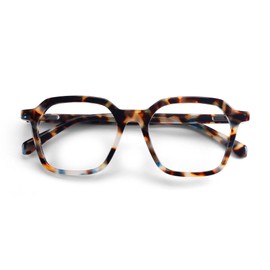 eyebobs - Four Square | Premium Reading Glasses for Men and Women | Square Frame for Wide Faces, Mocha Tortoise Fade, 1.75