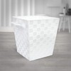 EHC Woodluv Woven Waste Paper Bin Basket With Hollow Handle