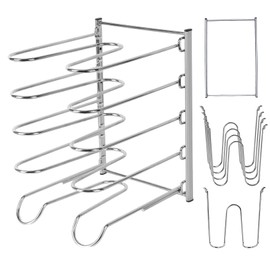 AshKiz Pizza Rack, Pizza Pan Rack, 5 Tier Stainless Steel Pizza Riser, Compact and Convenient Design for Easy Storage Multiple Pizzas pan 10.43" L x 8.52" W x 13" H