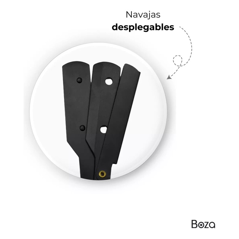 Boza Porta Navaja Barbero Acero Inox Negra Peluquero Uso Propio